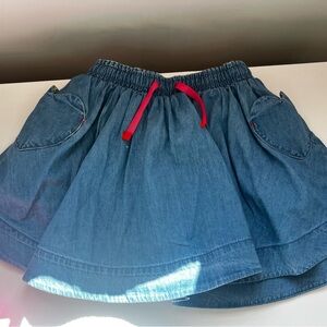 Mini Boden Denim Twirly Skirt with heart pockets